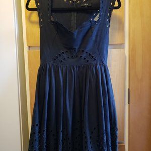 Eyelet Skater Linen Dress